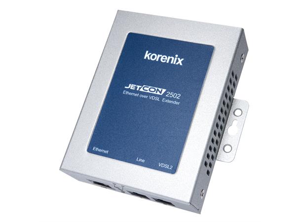 Korenix JetCon 2502 VDSL Extender 1xRJ45, 1xISDN/POTS, 1xVHDSL2, 100Mbps